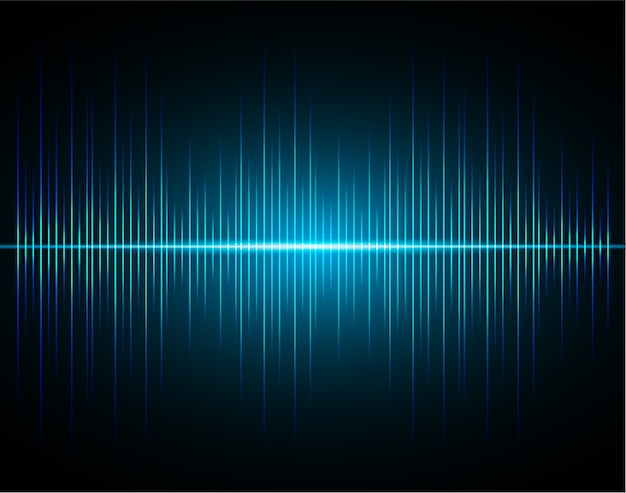 Sound waves oscillating dark blue light