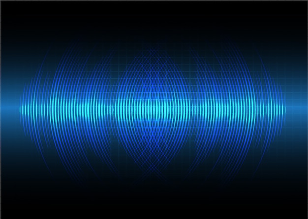 Premium Vector | Sound waves oscillating dark blue light