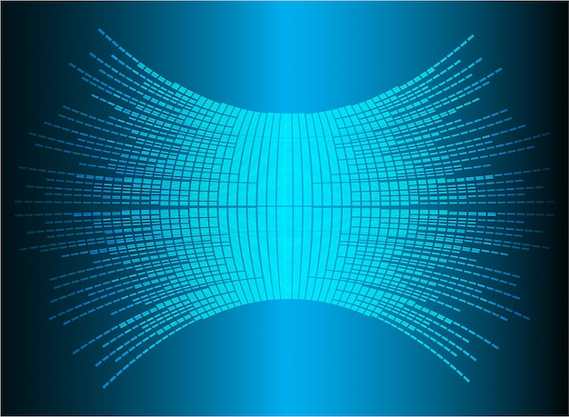 Vettore onde sonore oscillanti luce blu scuro.