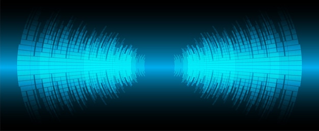 Sound waves oscillating dark blue light