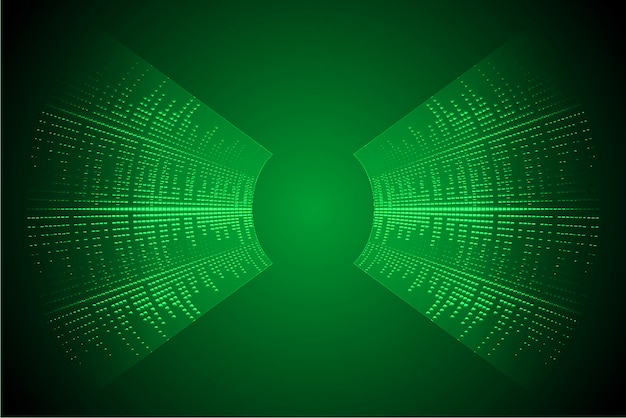 Vector sound waves oscillating dark green light