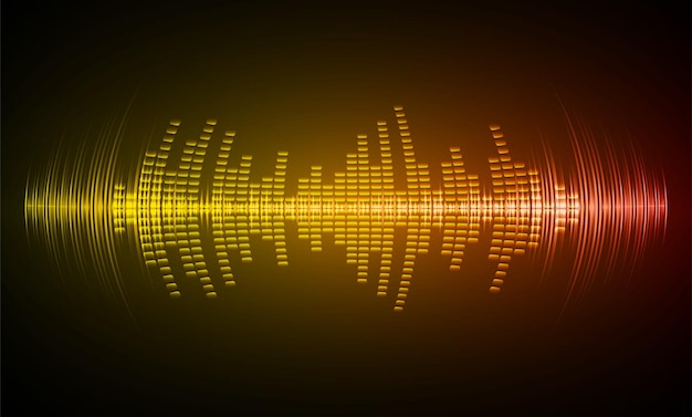 Sound waves oscillating dark light vector