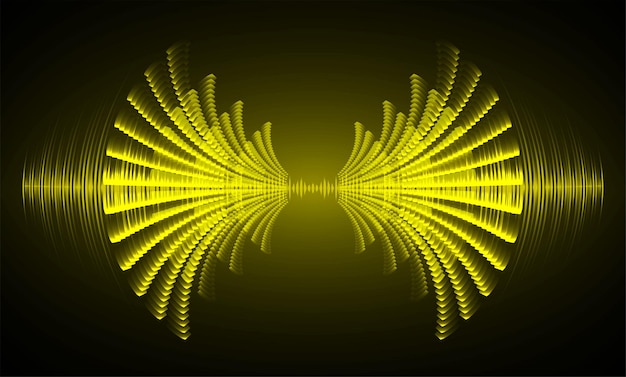 Sound waves oscillating dark light vector