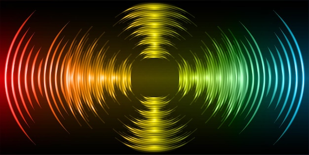 Sound waves oscillating dark light