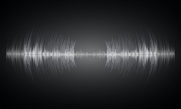 Sound waves oscillating dark light