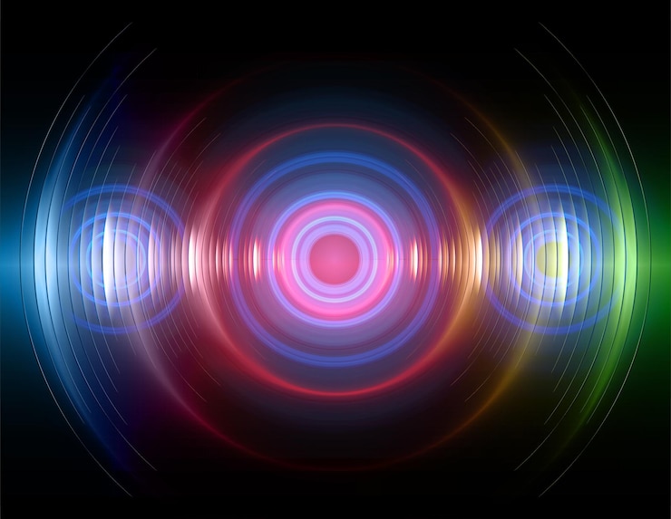 Vector sound waves oscillating dark light