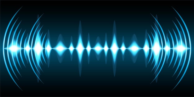 Sound waves oscillating dark light