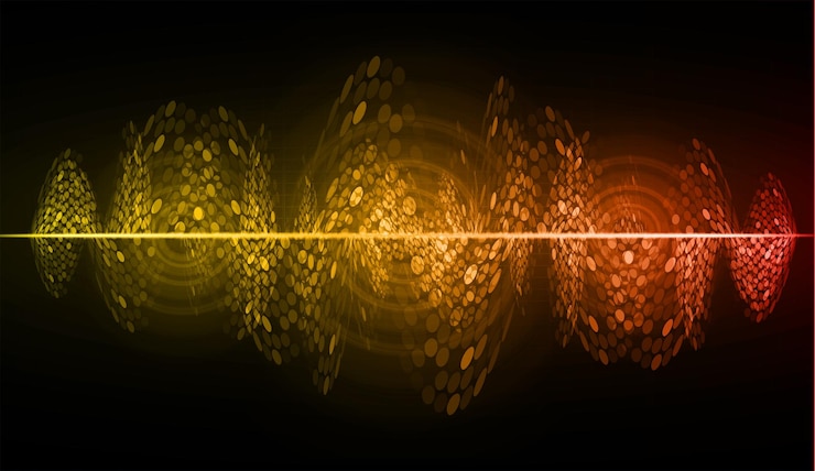 Vector sound waves oscillating dark light