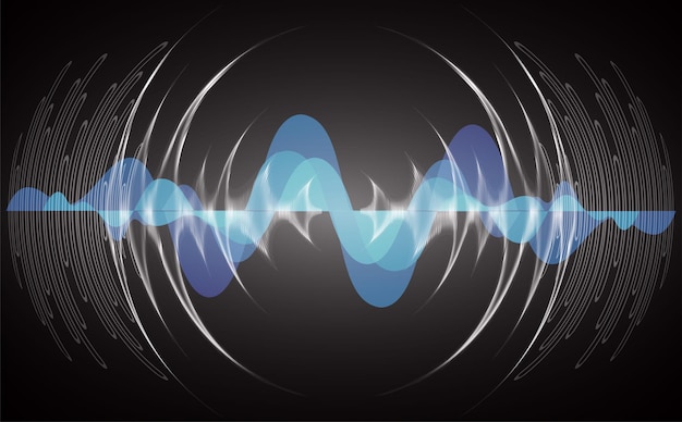 Sound waves oscillating dark light