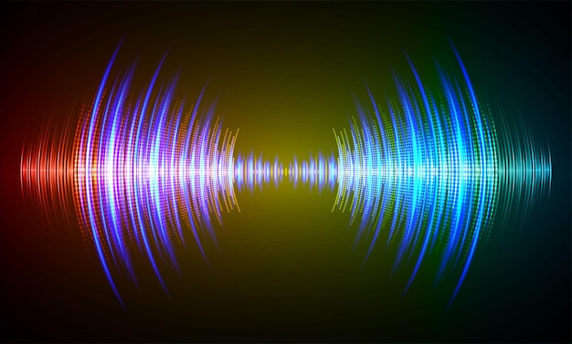 Sound waves oscillating dark light