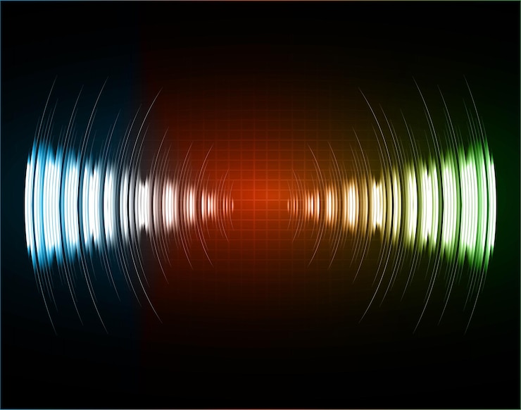 Vector sound waves oscillating dark light