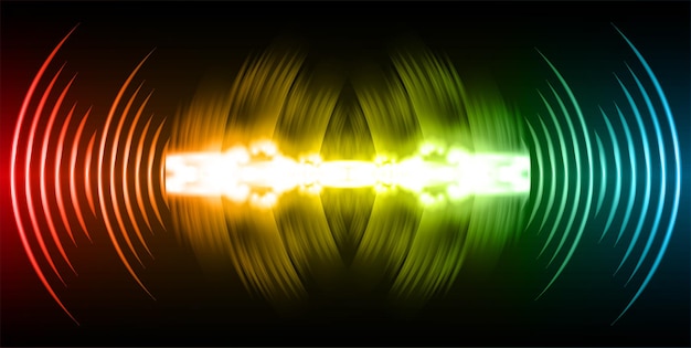 Sound waves oscillating dark light