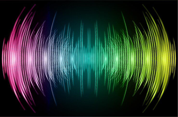Vector sound waves oscillating dark light