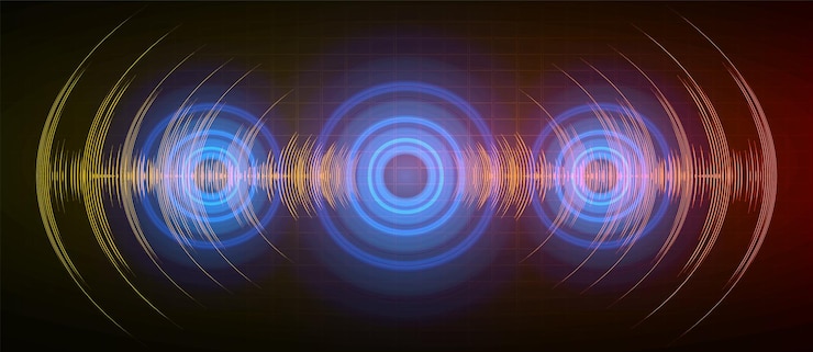 Vector sound waves oscillating dark light