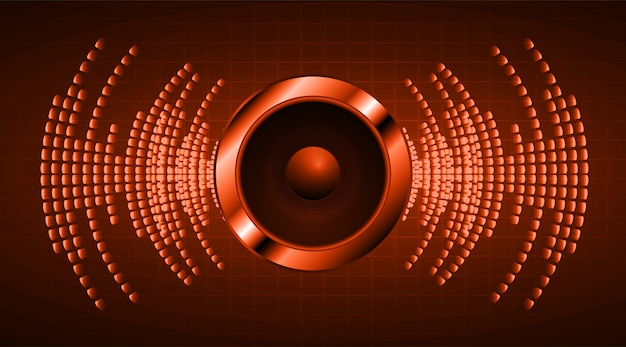 Sound waves oscillating dark orange light