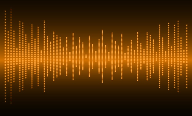 Vector sound waves oscillating dark orange light