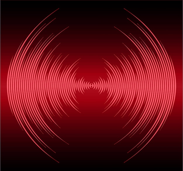 Onde sonore oscillanti sfondo rosso scuro