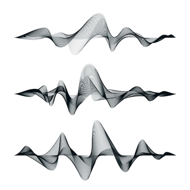 Sound waves track design. set of audio waves. abstract equalizer.