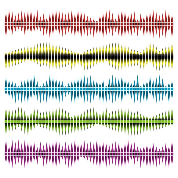 Sound waves vector set. Audio equalizer. Sound & audio waves isolated on white background.