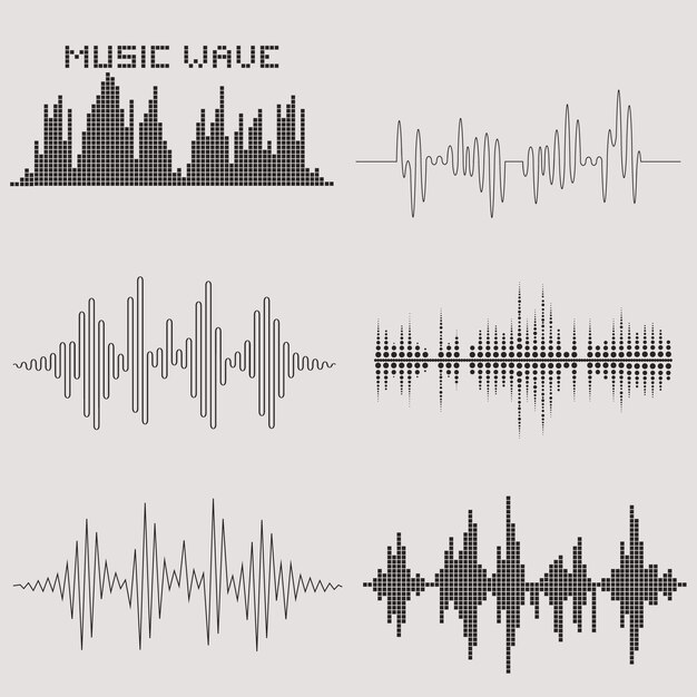 Premium Vector Vector Sound Waves Set Premium Vector Vector Sound Waves Set