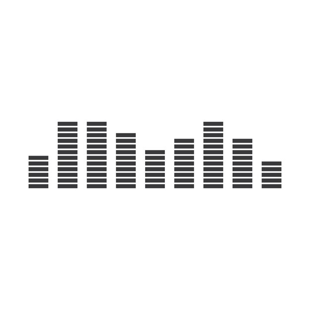Design piatto vettoriale icona musica soundwave