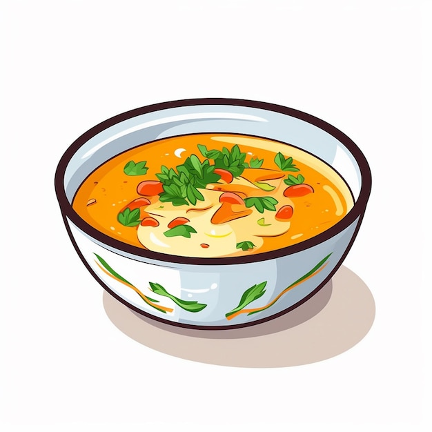 soup bowl meal vector food dinner vegetable lunch hot illustration plate cooking dish r