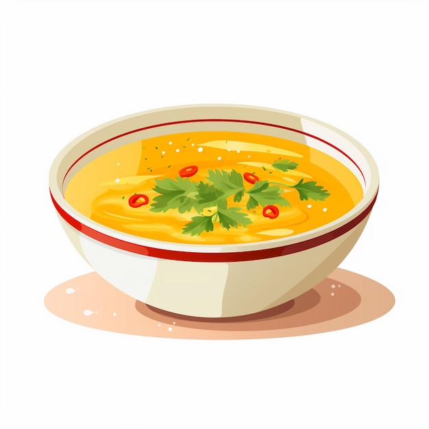 Soup bowl meal vector food dinner vegetable lunch hot illustration plate cooking dish r