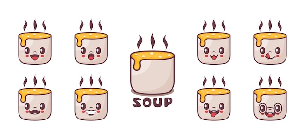 Soup cartoon food vector illustration