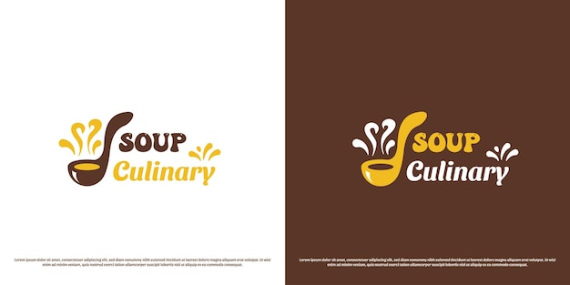 Soup culinary logo design illustration Culinary silhouette of traditional soup street fast food