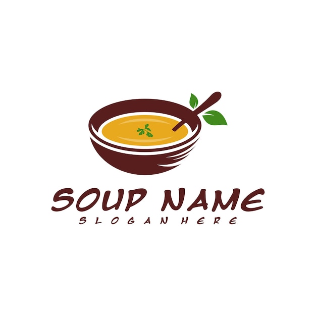 Вектор Концепция дизайна логотипа супа. вектор логотипа кулинарии. логотип кухни с кастрюлей, полной овощей.