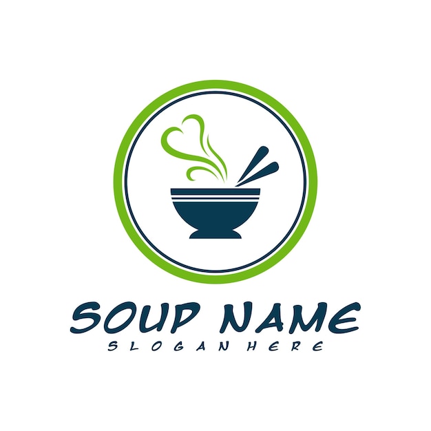 soup logo design concept food cooking logo vector kitchen logo with pot full of vegetables