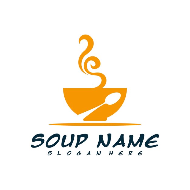 Soup logo design concept Food Cooking logo vector Kitchen logo with pot full of vegetables