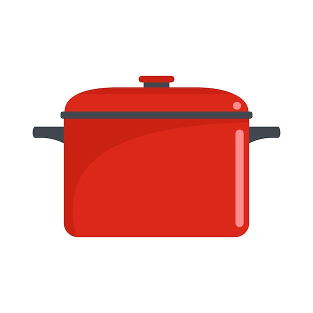 Soup saucepan icon Flat illustration of soup saucepan vector icon for web