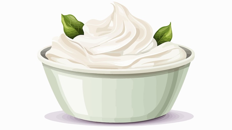 वेक्टर sour cream cup vector isolated cartoon illustration