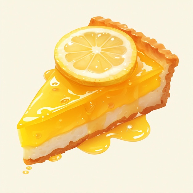 Sour Lemon Tart Fresh Look Cartoon Style