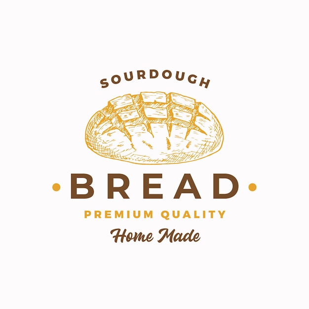 Sourdough bread abstract sign symbol or logo template