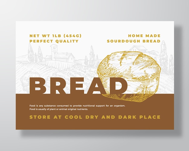 Vector sourdough bread label template