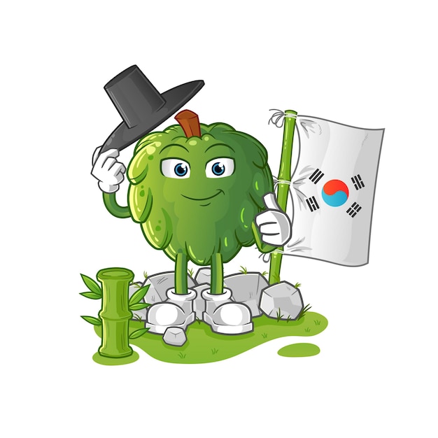 Soursop korean character. cartoon mascot vector