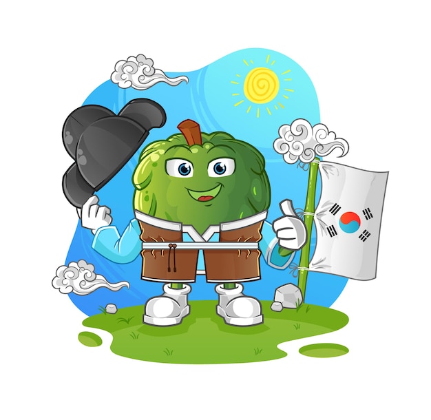 Soursop korean culture vector. cartoon character