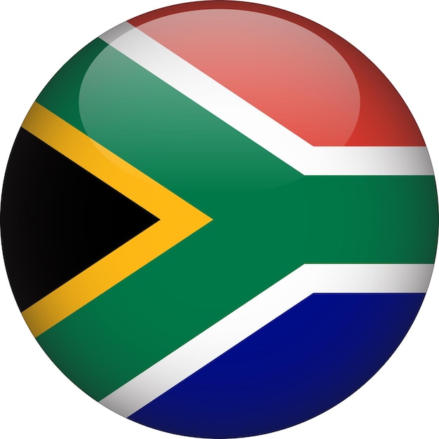 South Africa 3D Rounded Flag Button