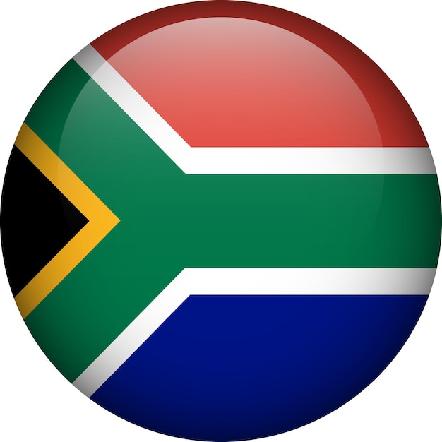 Вектор Кнопка флага южной африки эмблема южной африки символ векторного флага цвета и пропорции правильно