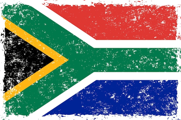 South africa flag in grunge distressed style