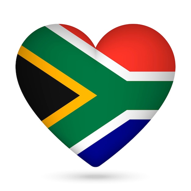 South Africa flag in heart shape Vector illustration