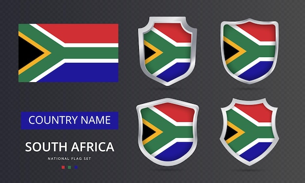 South Africa flag map location element design