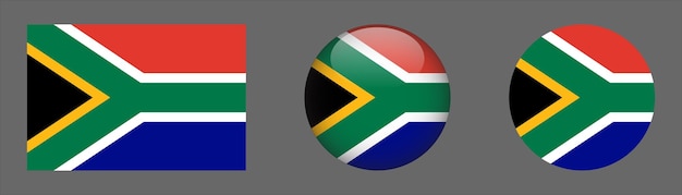 South Africa Flag Set Collection Vector