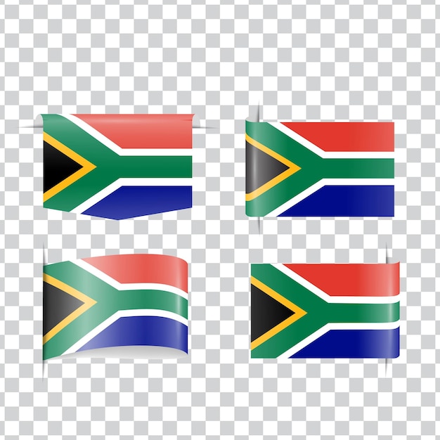 South Africa tag national flag with shadow