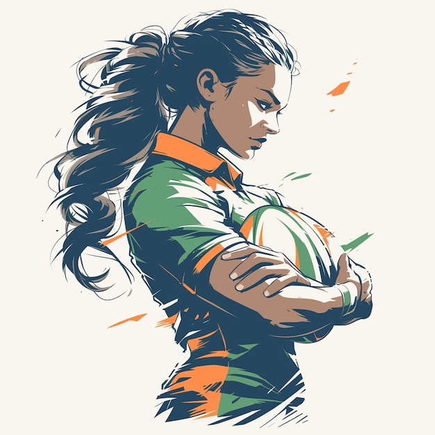 A South African woman is playing rugby