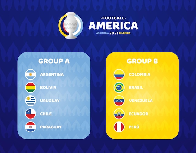 Южная Америка Футбол 2021 Аргентина Колумбия иллюстрация