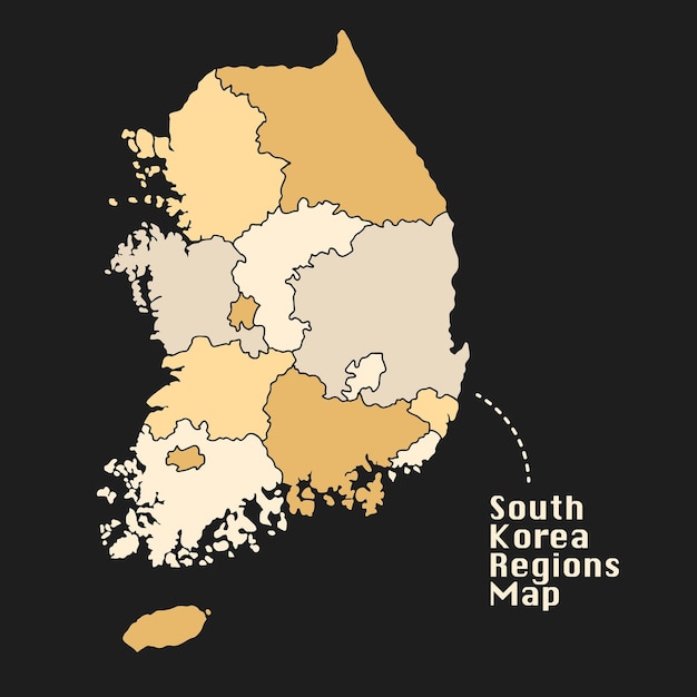 Карта регионов южной и северной кореи
