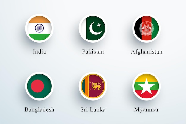 south asian countries flags